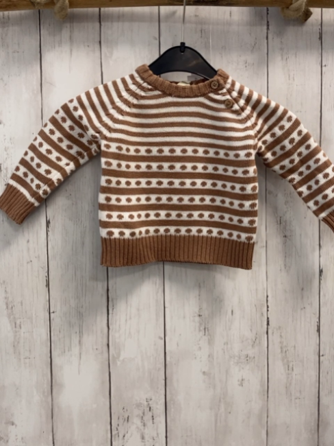 Alana  Pullover  Gr. 74  braun weiße Streifen Strick 