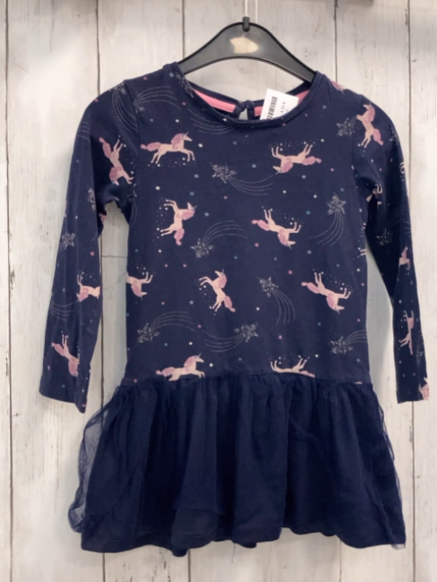 Manguun Kleid  Gr. 98  blau Einhöner Sterne 