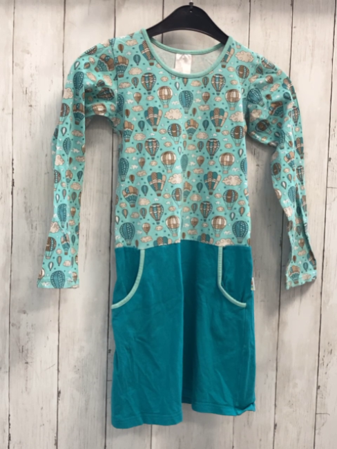 Babauba  Kleid  Gr. 134/140  mint Oberteil mit Heißluftballons türkis Rock 
