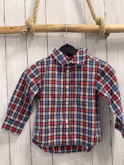 H&M Hemd Gr. 98  blau weiß rot kariert