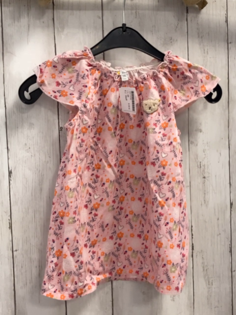 Steiff  Kleid  Gr. 98  rosa Blumen Herzen Käfer 