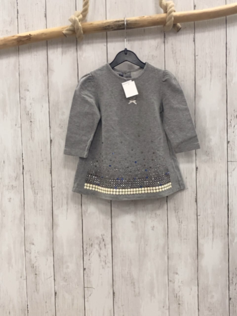 Bluemarine  Kleid  Gr. 68  grau mit bunten Steinen 