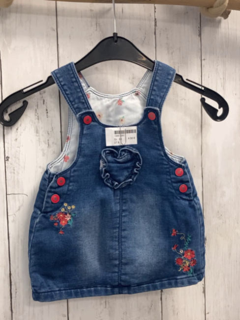   Kleid  Gr. 68  blau Jeans Blumen 