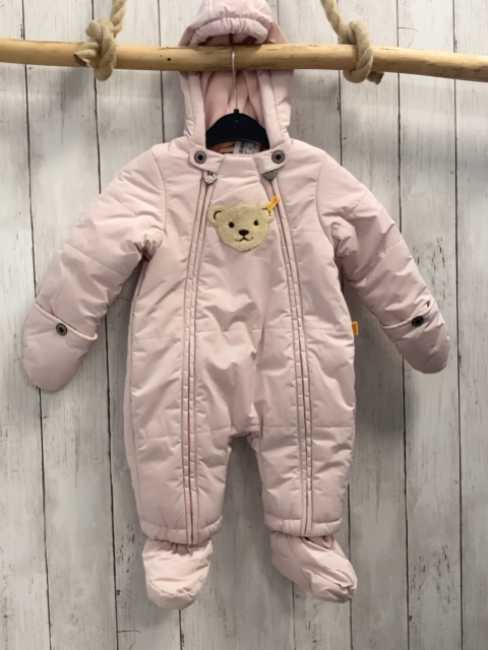 Steiff  Winteroverall Gr. 68  rosa Plüschbärenkopf 