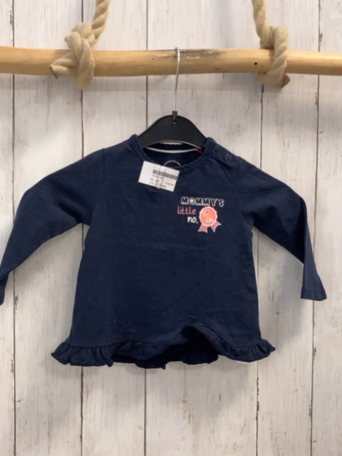 S´OLiver  Langarmshirt  Gr. 68  blau Schrift mit Glitzer 