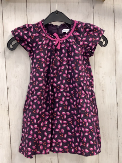 Vertbaudet  Kleid  Gr. 86  aubergine pink weißer Druck 