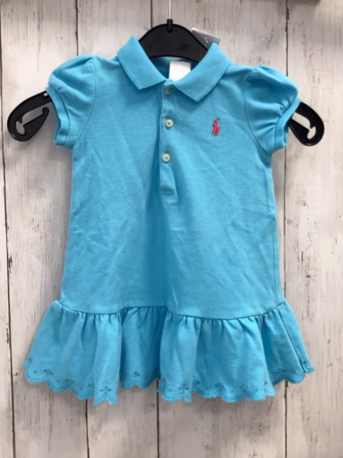 Ralph Lauren  Kleid  Gr. 74  hellblau Polokragen 
