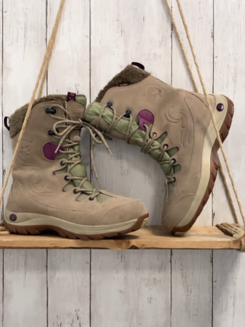 Jack Wolfskin  Boots  Gr. 41  beige kiwi pflaume Fellbund (kleinere Gebrauchsspuren)