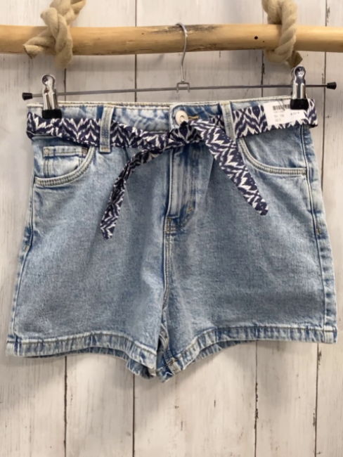  Shorts Gr. 158  blau Jeans Gürtelband Bund verstellbar