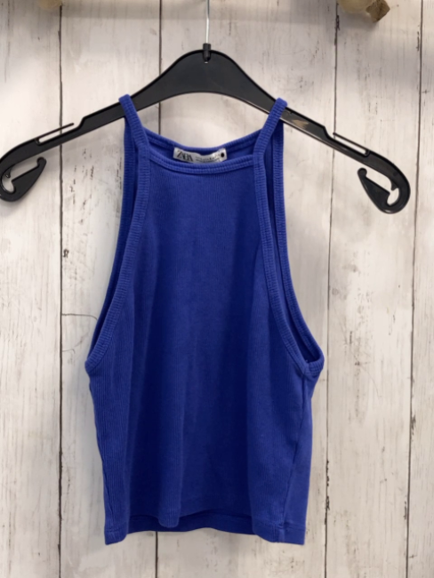 zara Top Gr. S blau gerippt