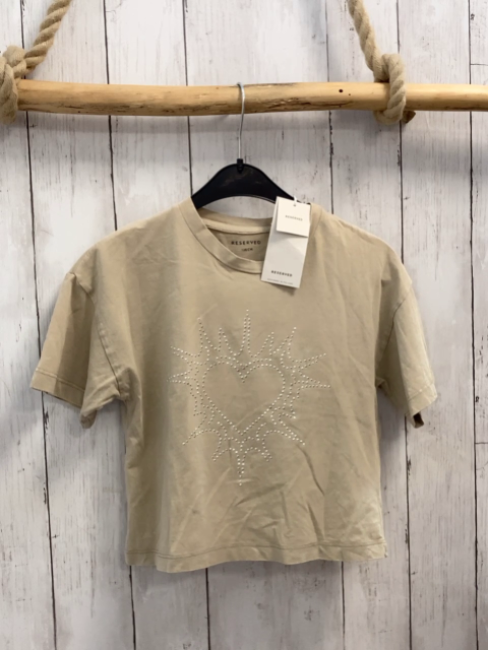 reserved neu T-Shirt Gr. 128  sand Steinchen NP 8,99€
