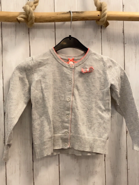 Esprit  Strickjacke  Gr. 104  grau orange Bund 