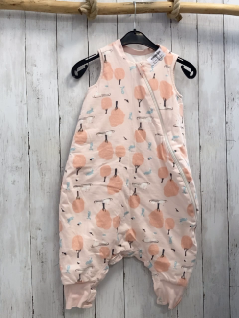 DuoMiooMioo Schlafsack  Gr. 85cm  rosa mit Beinen  lachs Bäume Tiere