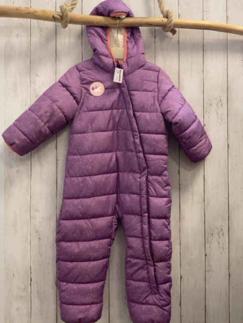  Schneeoverall Gr. 98  flieder pink Punkte und Bund Einhorn