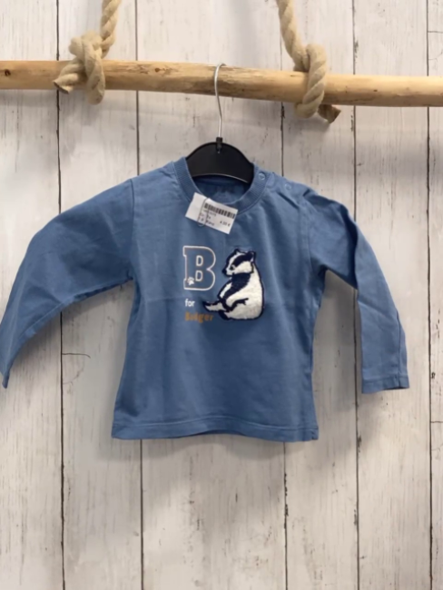 Kanz  Langarmshirt  Gr. 74  hellblau weißer Plüschbär 