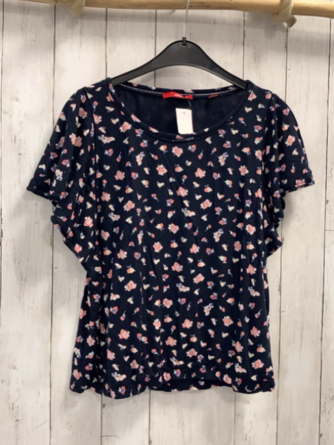 Esprit  T-Shirt  Gr. 38  blau Blumen 