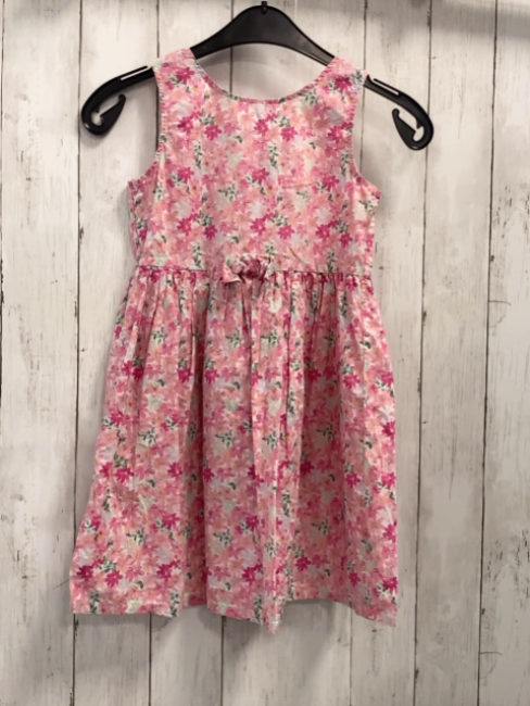 H&M  Kleid  Gr. 128  weiß rosa pink Blumen grüne Blätter 