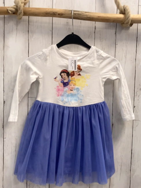 Disney Kleid Gr. 86  weißes Oberteil Disneyprinzessinnen lavendel Tüllrock