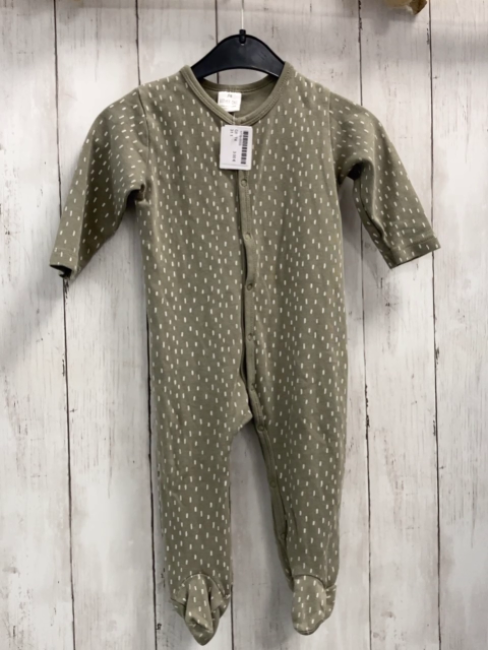   Schlafanzug  Gr. 74   kiwi weiße Striche 