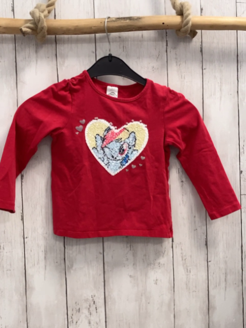   Langarmshirt  Gr. 110  rot Pailettenherz My Little Pony 
