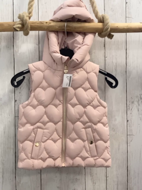   Weste  Gr. 92  rosa Herzen Kapuze 