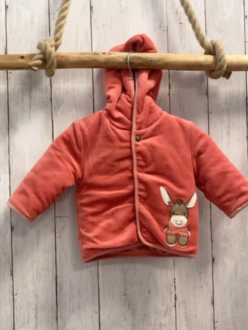 Sterntaler  Nickyjacke  Gr. 68  hellrot Rippen Esel