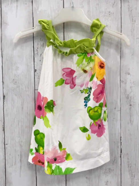 Mayoral  Kleid  Gr. 74  weiß Blumen hellgrüne Rüschen 