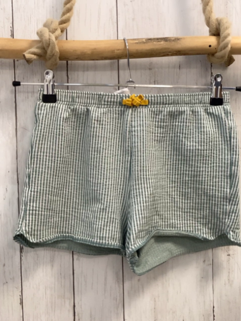 Okaidi Shorts Gr. 152  mint weiß gestreift gelbe Schleife
