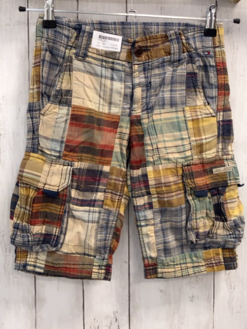 Tommy Hilfiger Shorts Gr. 140  beige gelb petrol blau rot kariert Bund verstellbar