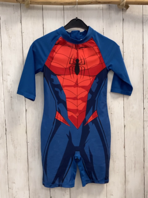 H&M UV-Schutzoverall Gr. 122  blau rot Spiderman