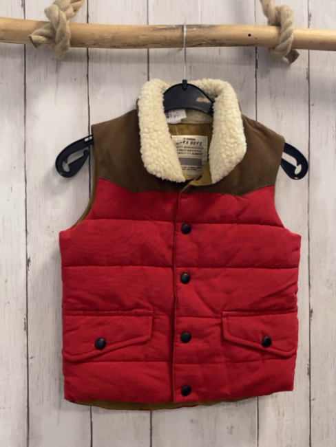 Zara  Weste  Gr. 110  rot braun Kragen mit Teddyfutter 