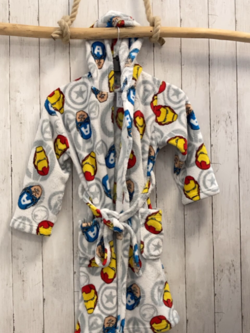 Marvel  Bademantel Gr. 128  weiß Avengers Köpfe 