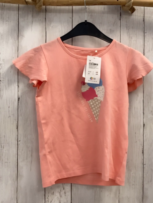 neu  T-Shirt  Gr. 128  rosa Eis mit Pailetten 