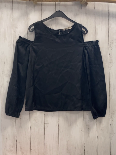 H&M Bluse Gr. 170  schwarz cut outs