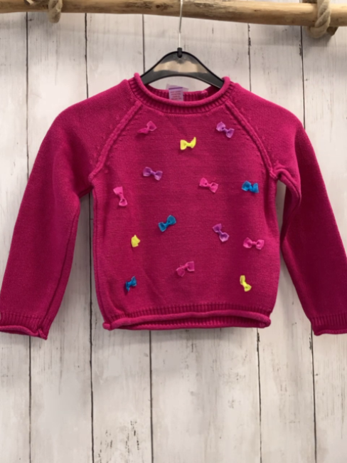 Shrnking Violet  Pullover  Gr. 104  pink Strick bunte Schleifen