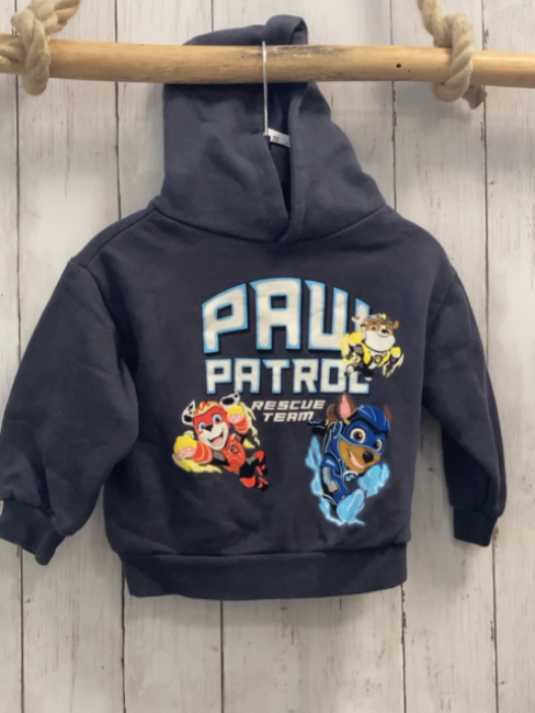 Zara  Pullover  Gr. 92  grau Paw Patrol Schrift Kapuze 