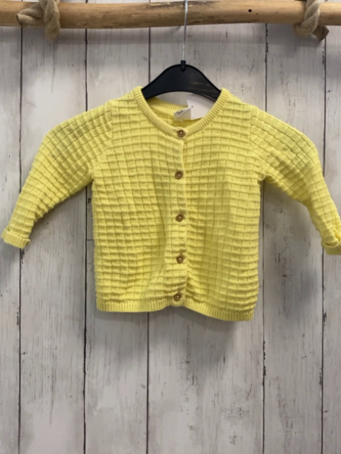 H&M Strickjacke  Gr. 68  gelb Quadrate 