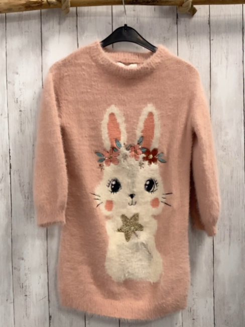   Kleid  Gr. 122  rosa Strick Hase 