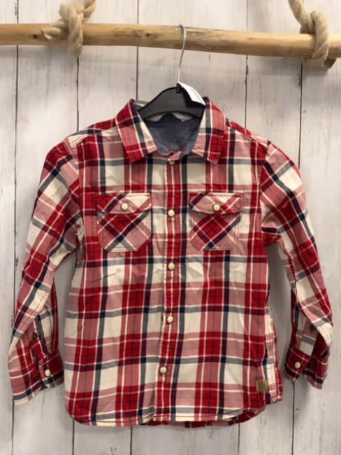 H&M  Hemd  Gr. 110  rot schwarz creme kariert 