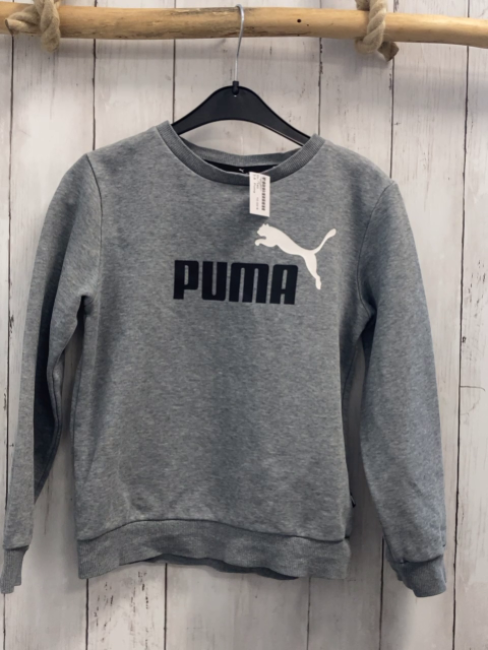 Puma  Pullover  Gr. 140  grau schwarze Schrift weißer Puma 