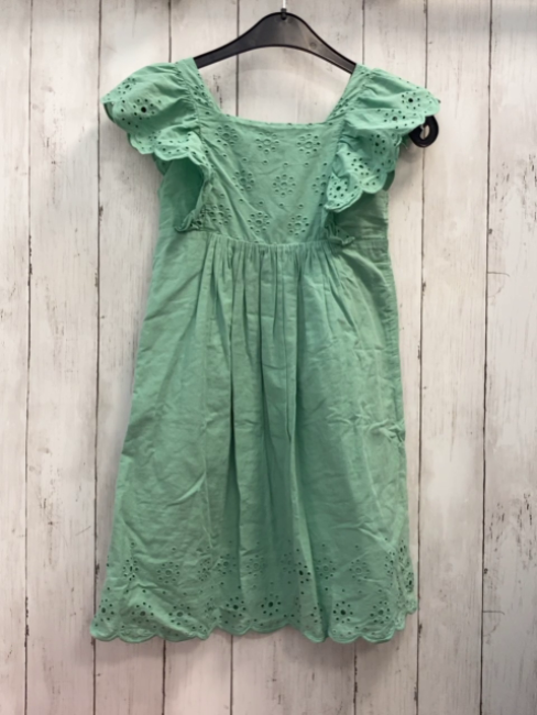H&M  Kleid  Gr. 134  mint großer Kragen + Saum mit Lochstickerei 