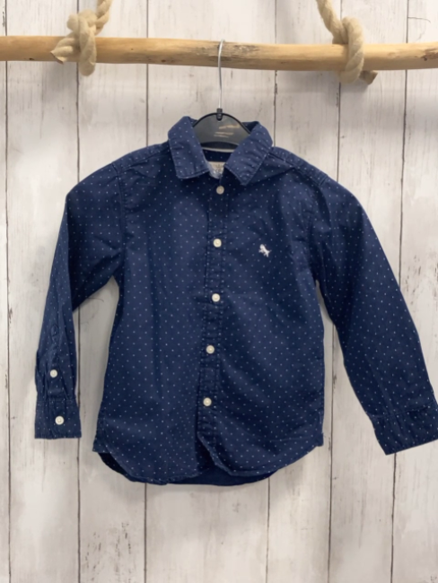 H&M  Hemd  Gr. 110  blau weiße Punkte