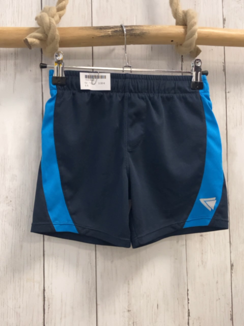   Sportshorts  Gr. 122  dunkelblau hellblauer Seitenstreifen