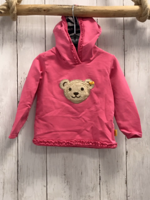 Steiff Pullover Gr. 74  pink Kapuze Bärenkopf quietschend