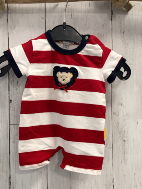 Steiff  Spieler  Gr. 56  rot weiße Streifen blauer Bund 