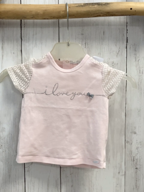 Gymp T-Shirt Gr. 68  rosa Lochmusterärmel