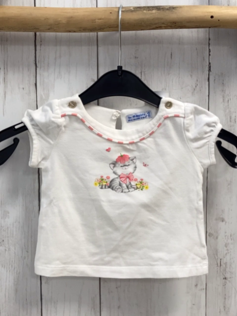 Mayoral T-Shirt Gr. 68  weiß Katze 