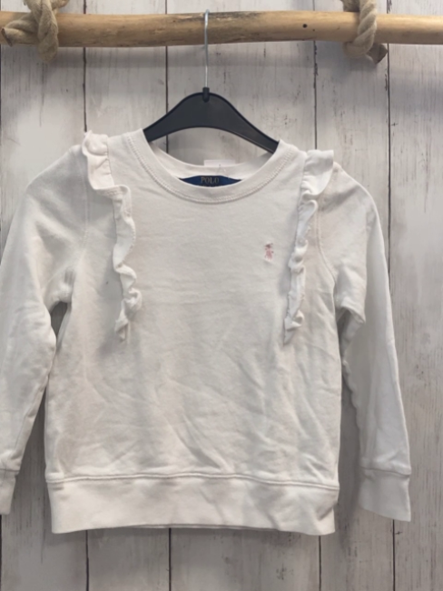 Ralph Lauren  Pullover  Gr. 110  weiß Rüschen