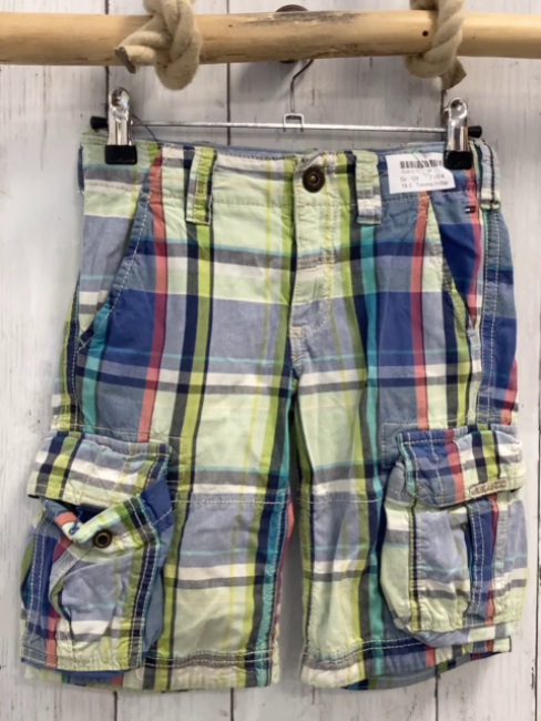 Tommy Hilfiger Shorts Gr. 128  grün blau rot weiß kariert  Bund verstellbar
