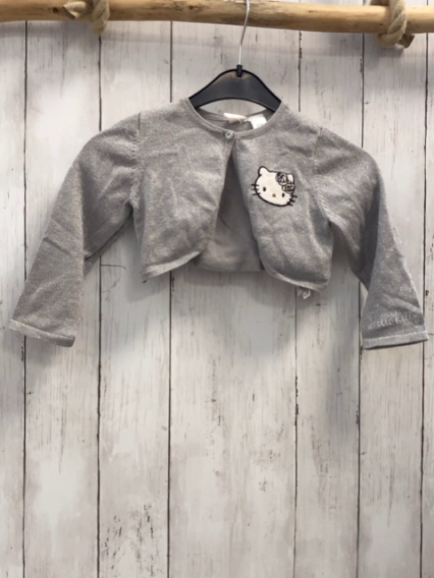 H&M Strickjacke Gr. 86  grau Glitzer Hello Kitty